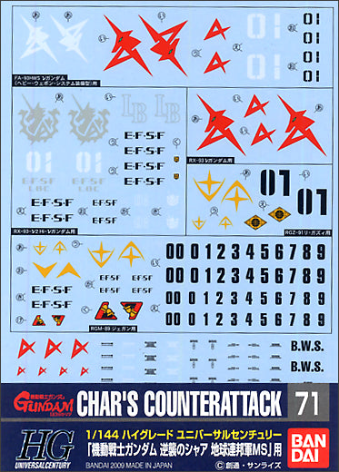 GD-71 EFSF Char's Counterattack Ver. Decal