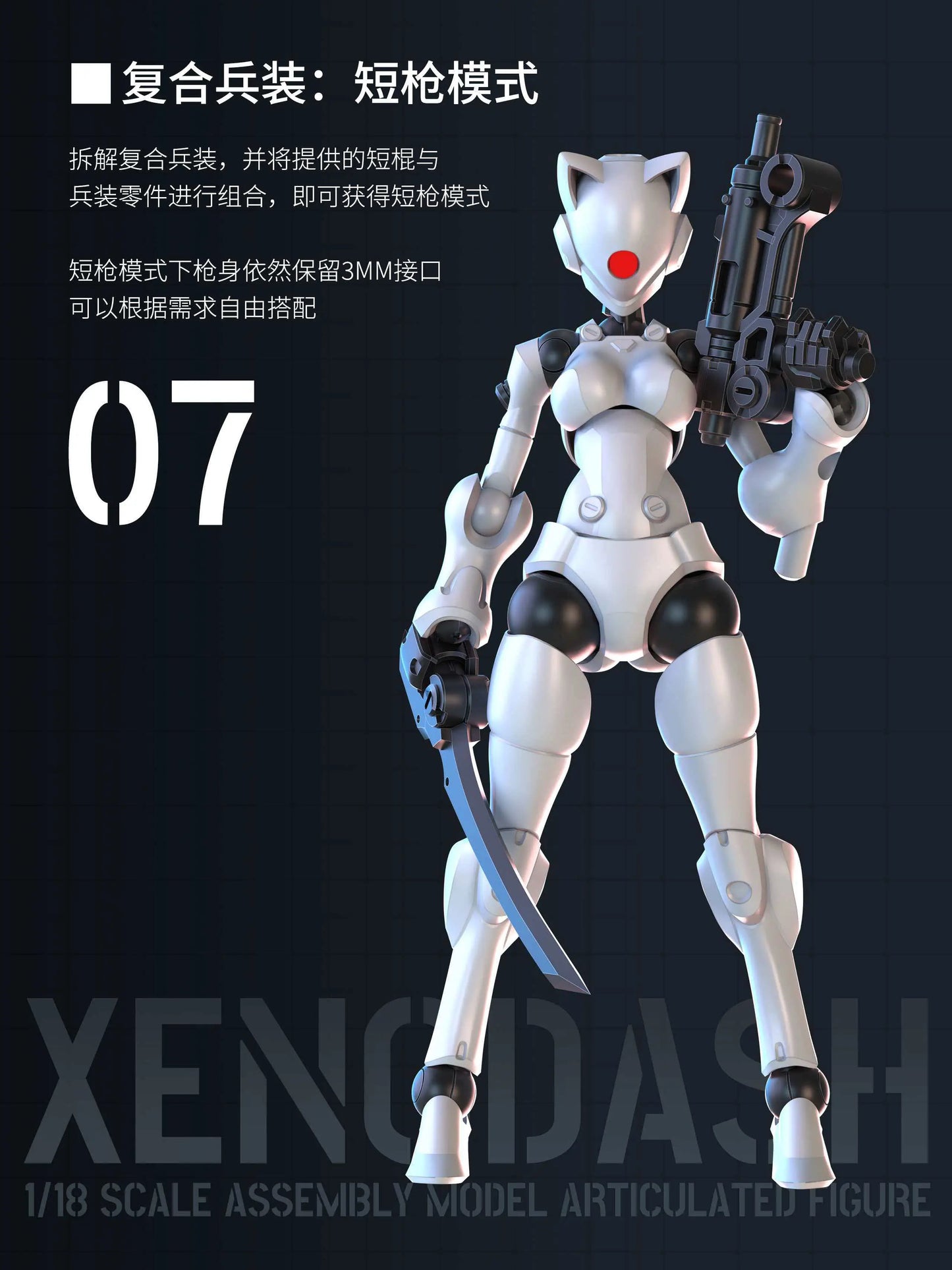 3 min project Series Xenodash Plastic Model Kit (White)