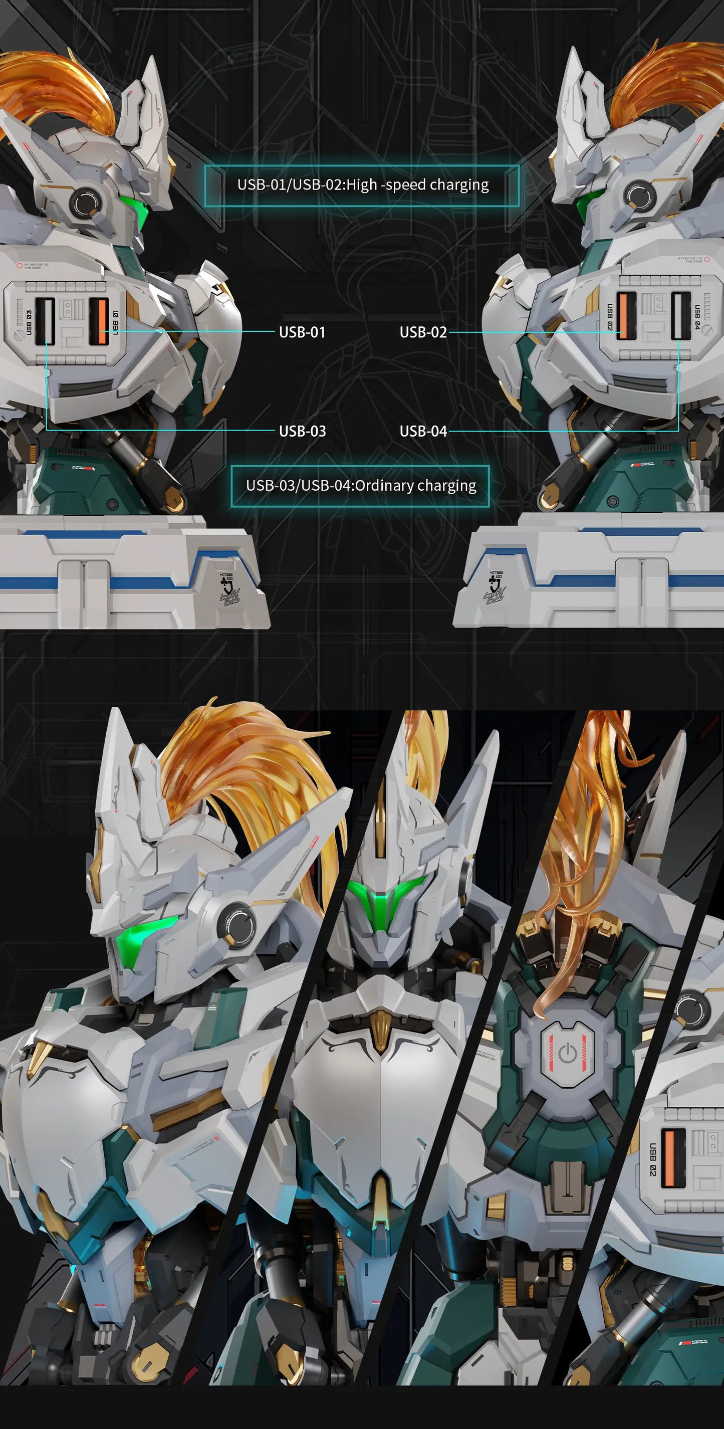 Mecha Action Figures Charging Center Series 1. Lancelot of the Lake 32W