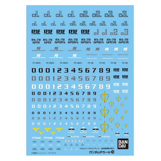 GD-30 HGUC EFSF MS #1 Decal