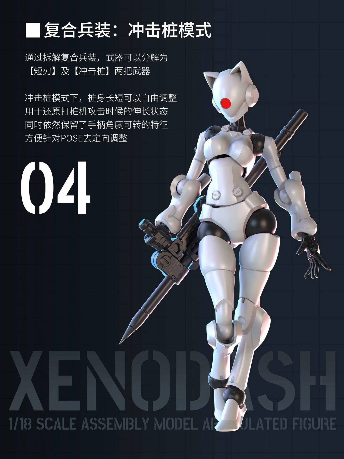 3 min project Series Xenodash Plastic Model Kit (White)
