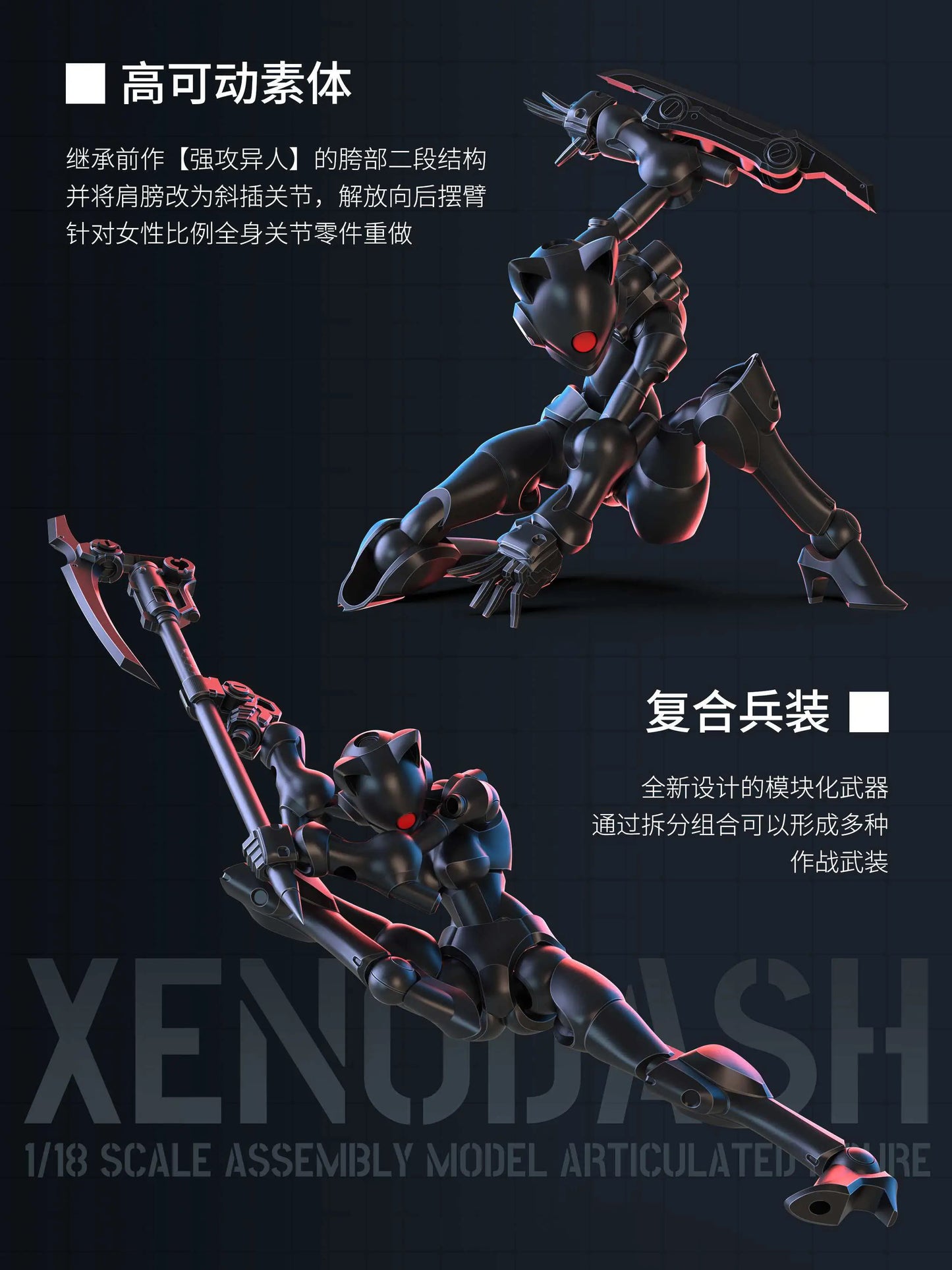 3 min project Series Xenodash Plastic Model Kit (Black)