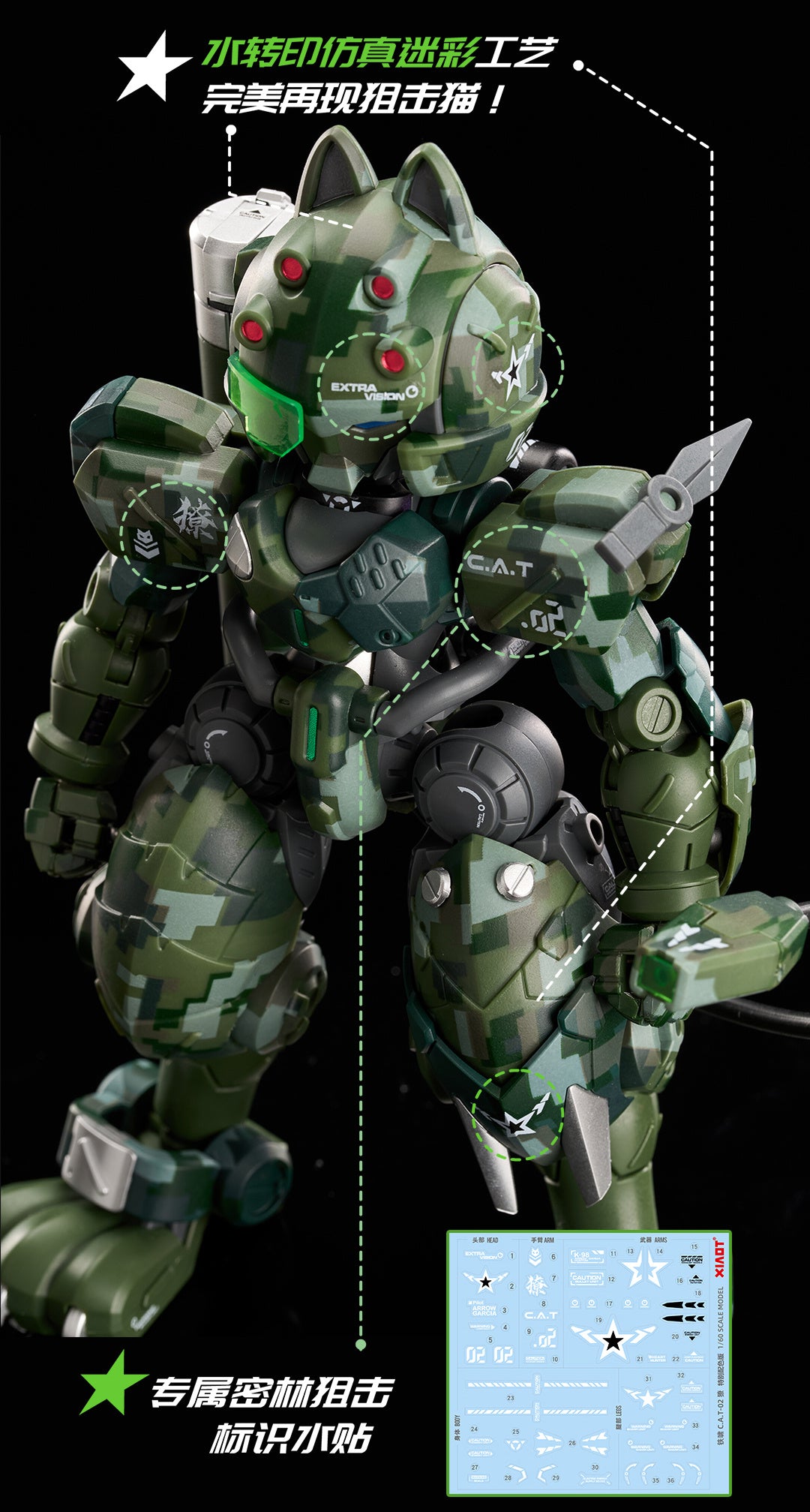 1/60 XIAOT x IRON ROARS Super-Maneuver Armored Walker C.A.T-02 Ryo Jungle Camouflage Limited Edition